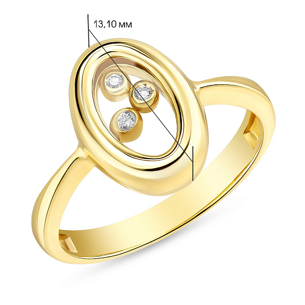 Кольцо из желтого золота с фианитами (арт. 154597ж) – изображение 2