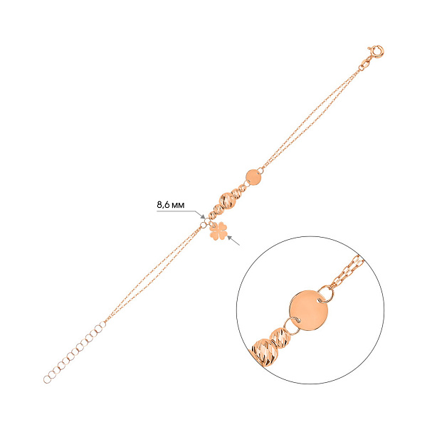 Золотий браслет з підвіскою (арт. 326926) – зображення 4