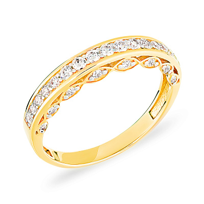 Золотое кольцо с фианитами (арт. 140726ж)