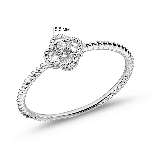 Золота каблучка з діамантом (арт. К341442005б) – зображення 4