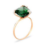 Фото Золотое кольцо с кварцем и фианитами (арт. 140671Пз)