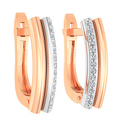 Золоті сережки з доріжкою з фіанітів (арт. 111017)