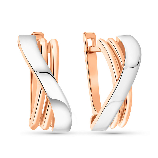 Сережки з червоного і білого золота (арт. 109379кб) – зображення 1