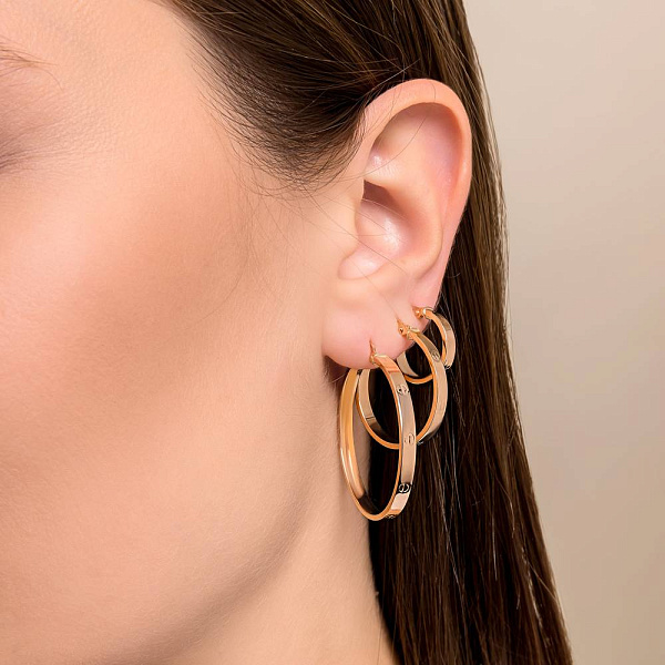 Золоті сережки-кільця без каміння (арт. 1091504/25) – зображення 2