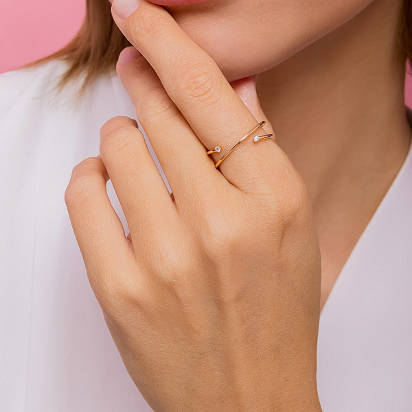 Золотое кольцо с фианитами (арт. 1110113101) – изображение 3