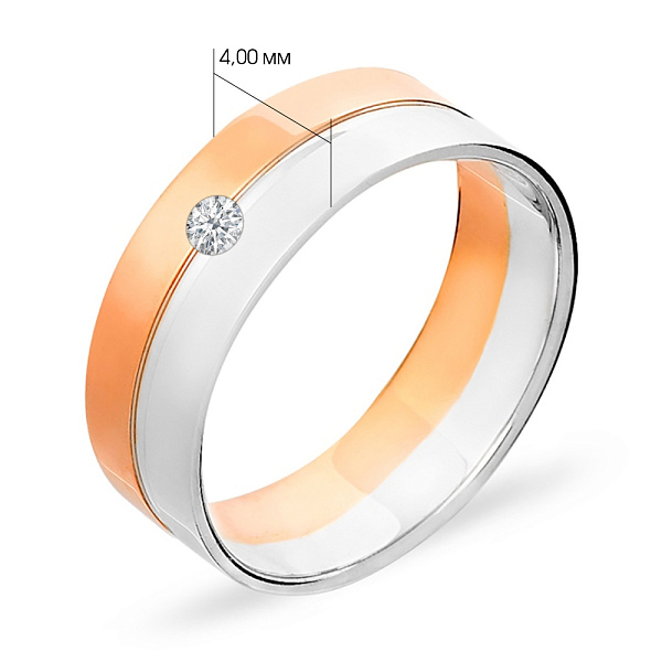 Обручальное кольцо из золота с бриллиантом (арт. К239214) – изображение 3