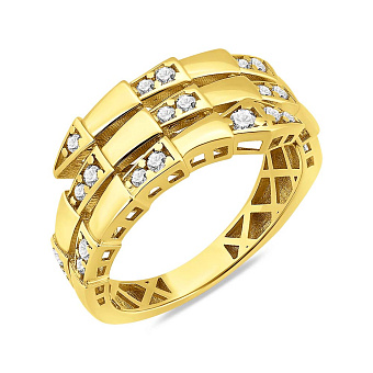 Кольцо из желтого золота с фианитами (арт. 156634ж)