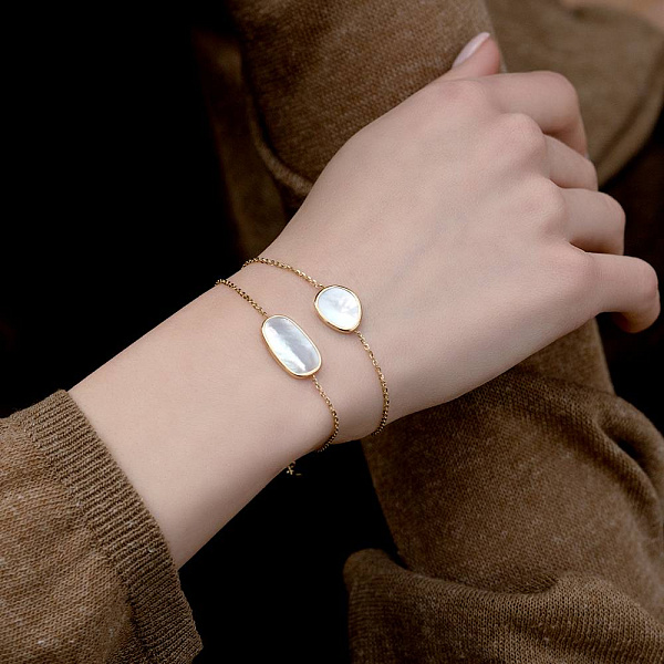 Золотий браслет Diva з перламутром (арт. 324760жп) – зображення 3