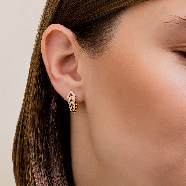 Сережки з червоного золота Колосок (арт. 111282) – зображення 4