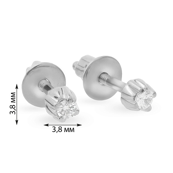 Золотые серьги пусеты с фианитом (арт. 110313б) – изображение 2