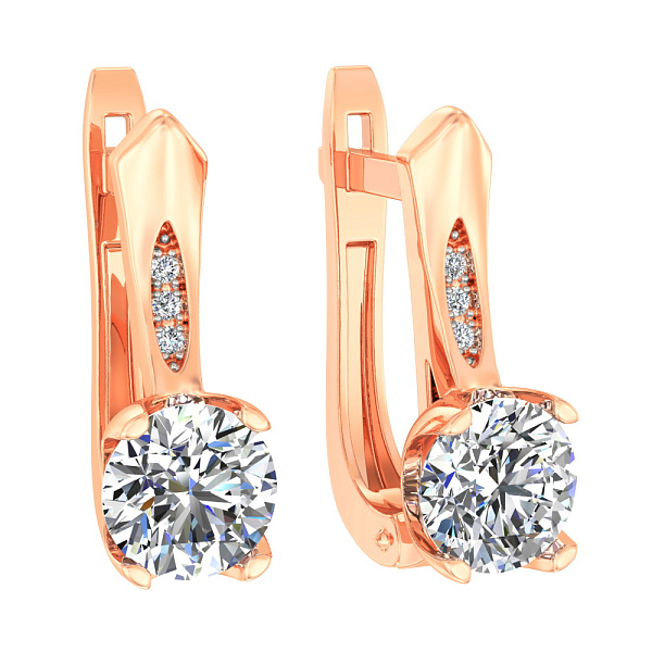 Золотые серьги с фианитами (арт. 113500) – изображение 1