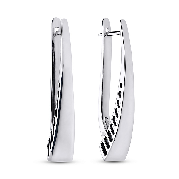 Серебряные серьги без камней (арт. 7902/2011) – изображение 1