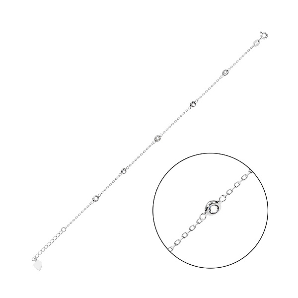 Серебряный браслет на ногу с фианитами (арт. 7509/2289н) – изображение 1