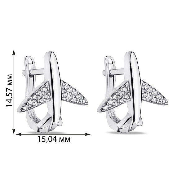 Срібні сережки "Мрія" (арт. 7502/4859) – зображення 2