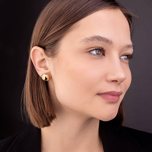 Серьги-пусеты из желтого золота (арт. 1091273/3ж) – изображение 4