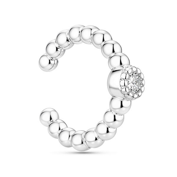 Серебряная каффа-моносерьга с фианитом (арт. 7502/9128я) – изображение 1