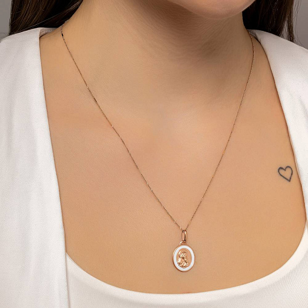 Золота ладанка іконка Божа Матір з немовлям (арт. 421851) – зображення 2