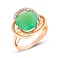 Золотое кольцо с хризопразом и фианитами  (арт. 140697Пх) – изображение 1