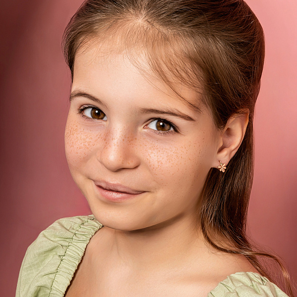 Золотые серьги Пчелки с фианитами (арт. 1101051з) – изображение 3