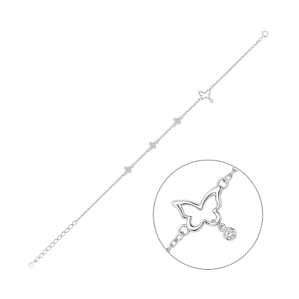 Серебряный браслет бабочка (арт. 7509/5298) – изображение 1