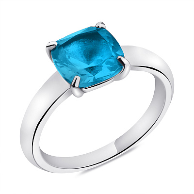 Серебряное кольцо с голубым кварцем (арт. 05013007)