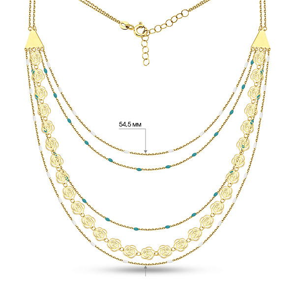 Многослойное колье Francelli из желтого золота с эмалью (арт. 352857жебг) – изображение 7