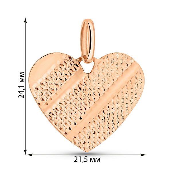 Кулон з червоного золота Сердечко (арт. 424865) – зображення 4