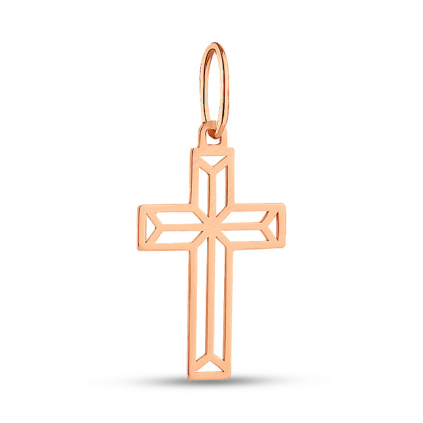 Крестик из красного золота без камней (арт. 440871) – изображение 1
