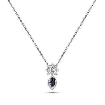 Золотое колье с сапфиром и бриллиантами (арт. Ц011923бс)