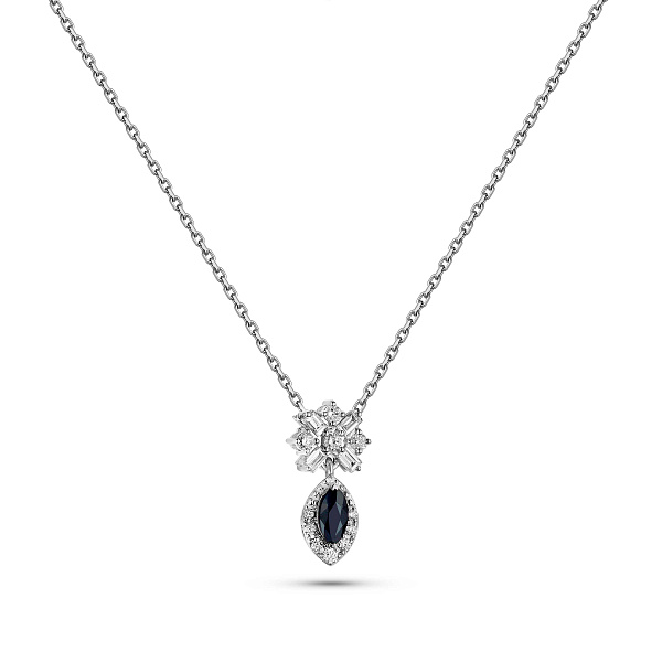 Золотое колье с сапфиром и бриллиантами (арт. Ц011923бс) – изображение 1