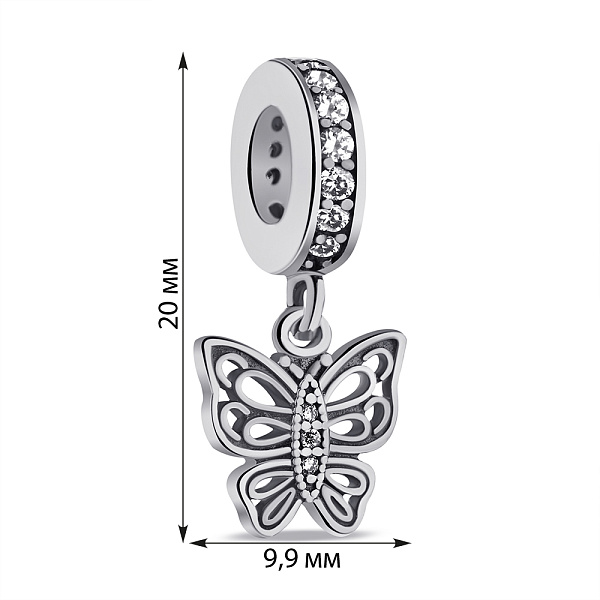 Серебряный шарм Бабочка (арт. 7903/П5Ф/775) – изображение 2