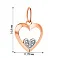 Подвес "Сердце" из красного золота (арт. 424038) – изображение 2