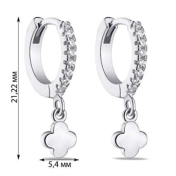 Серьги-кольца из серебра с подвесками (арт. 7502/4907/10) – изображение 2
