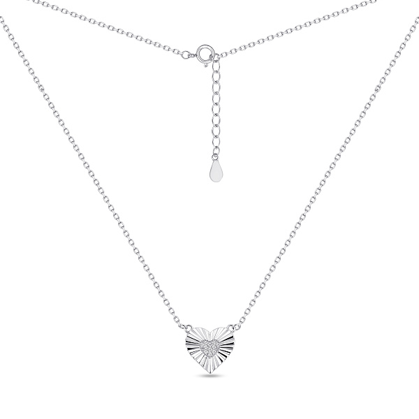 Серебряное колье с подвеской сердце с фианитами (арт. 7507/2480) – изображение 2