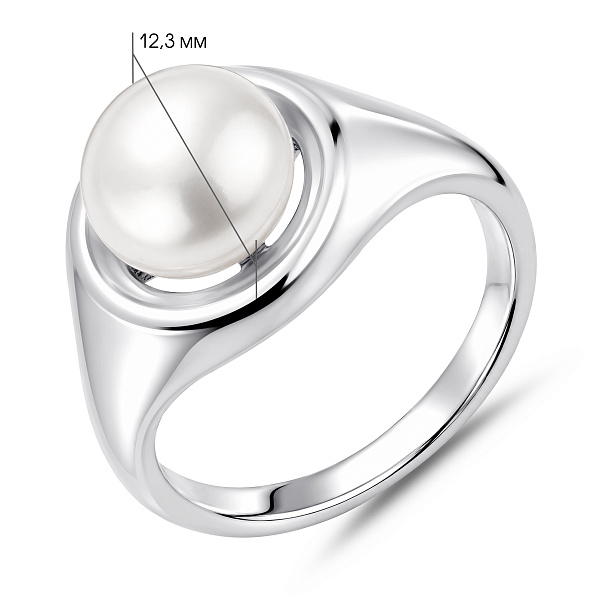 Серебряное кольцо с жемчужиной (арт. 7501/8693жб) – изображение 2
