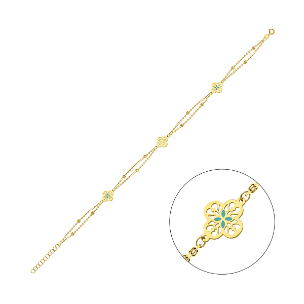 Золотий браслет на ногу Francelli з емаллю (арт. 3261040жегн) – зображення 1