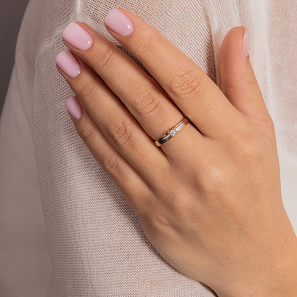 Каблучка на заручини з золота з діамантом (арт. К011099005) – зображення 2