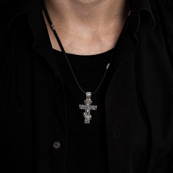 Шелковый шнурок с серебряными вставками (арт. 7307/271/2ш) – изображение 5