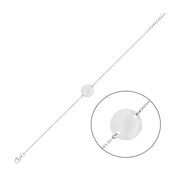 Браслет на руку «Монета» з білого золота (арт. 324033/10б) – зображення 1