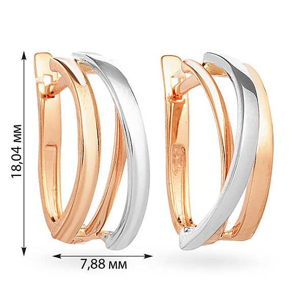 Серьги Синергия из красного и белого золота (арт. 110306) – изображение 2