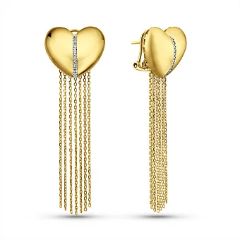 Золоті сережки Francelli Сердечка з діамантами (арт. С111382010ж)