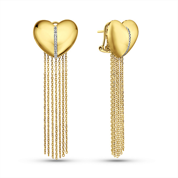 Золоті сережки Francelli Сердечка з діамантами (арт. С111382010ж) – зображення 1