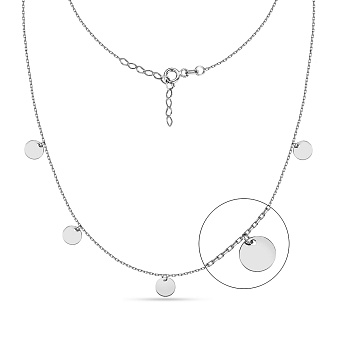 Кольє "Монети" з білого золота з підвісками (арт. 351454/7б)