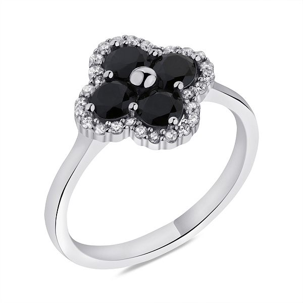 Серебряное кольцо с фианитами (арт. 7501/6270ч) – изображение 1