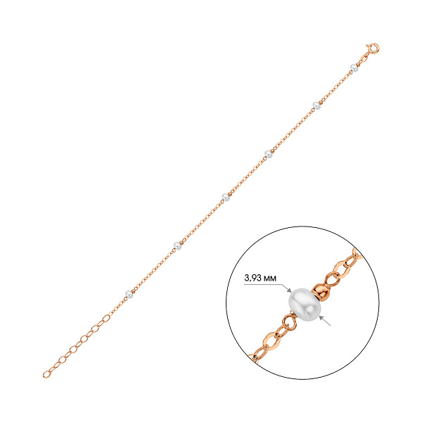 Золотой браслет с жемчугом (арт. 326913прлб) – изображение 2