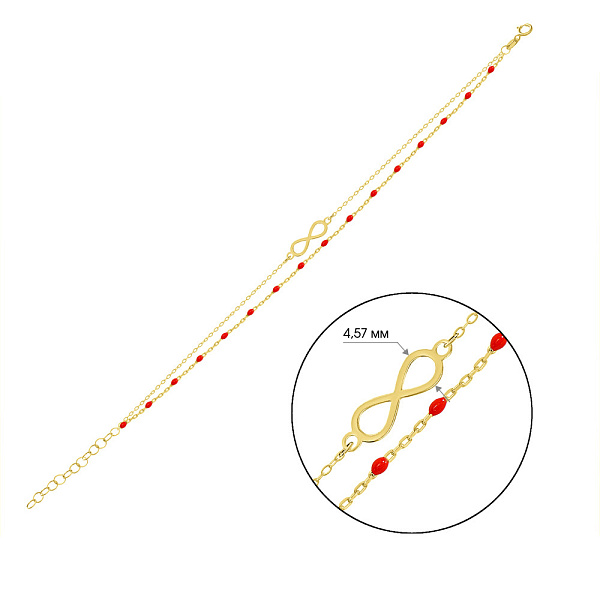 Браслет «Бесконечность» из желтого золота с эмалью (арт. 324884жек) – изображение 2