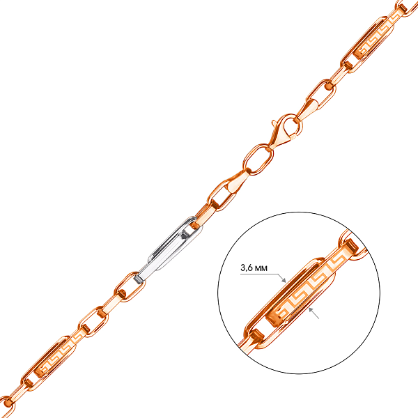 Золотая цепочка с декоративным плетением (арт. 350908кб) – изображение 3