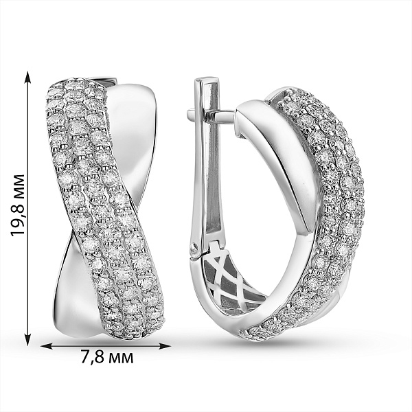 Серьги из белого золота с бриллиантами (арт. С011306100б) – изображение 4