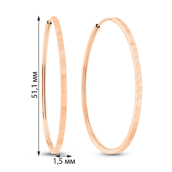 Золотые серьги-кольца (арт. 122107/50) – изображение 3