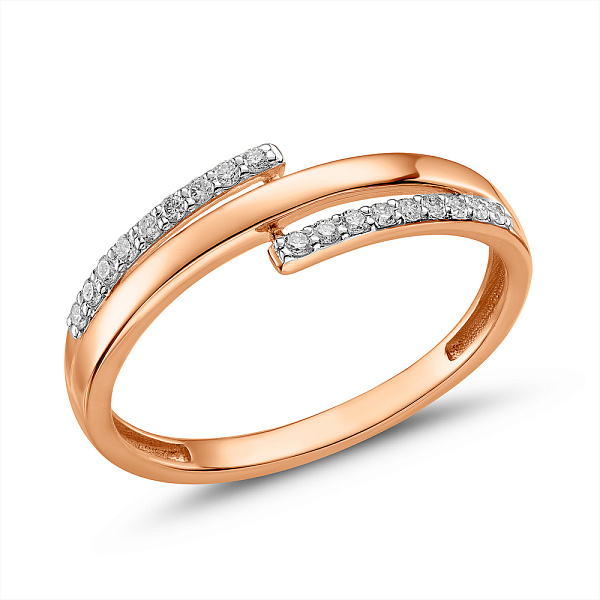 Каблучка з червоного золота з діамантами (арт. К011388010) – зображення 1